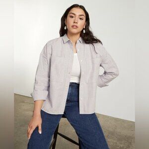 Everlane The Boxy Oxford in Lavender Gingham